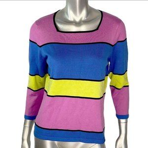 Croft & Borrow Purple Striped Knit Top Large